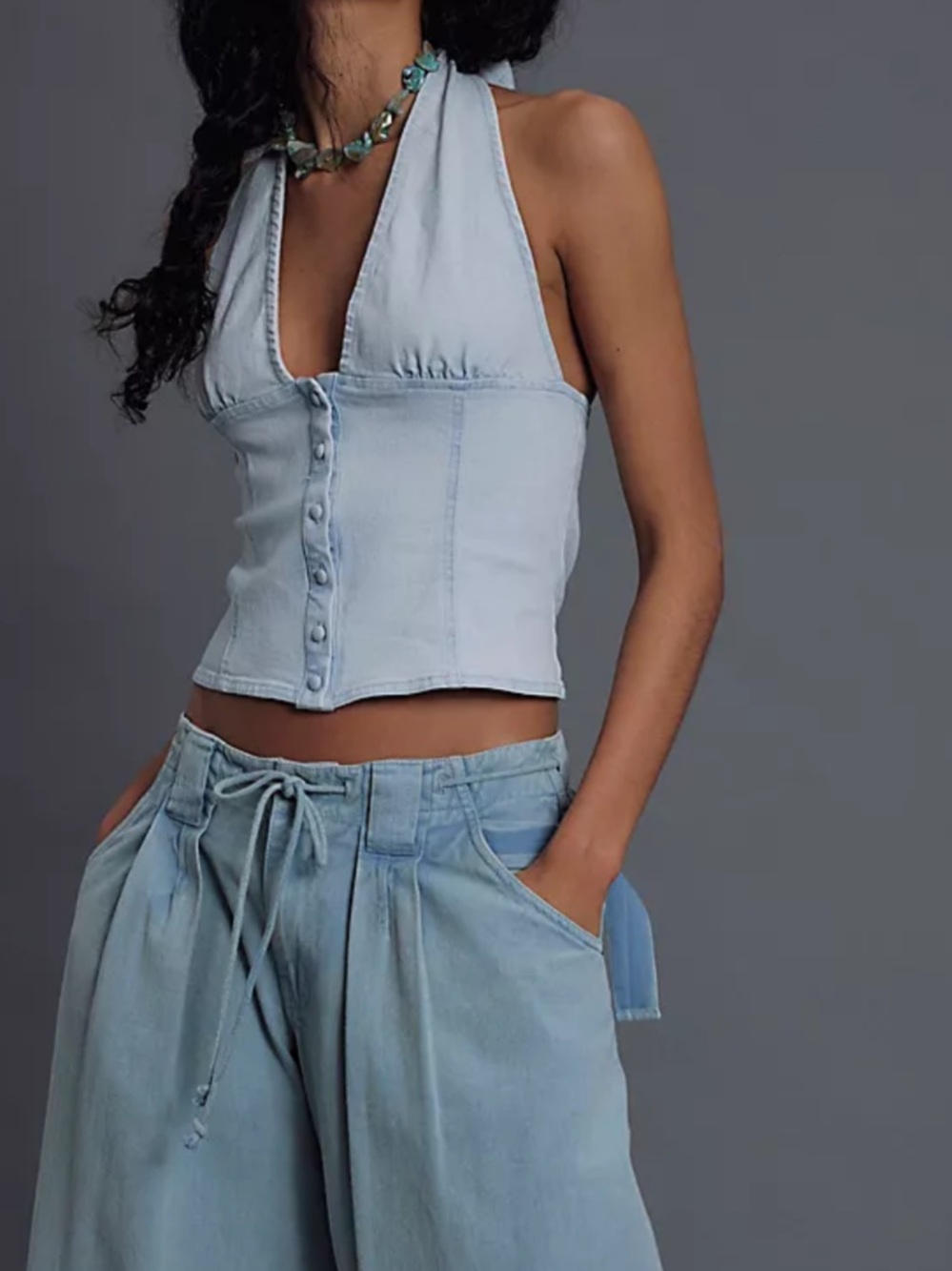 Ramona Denim Halter Top